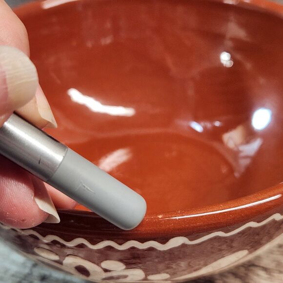 Set 3 HM Mixing Bowls Hungarian Folk Art Redware Pottery Farmhouse NEW READ - Picture 11 of 12